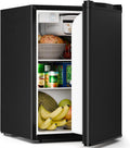 Antarctic Star Compact Refrigerator with Freezer, 2.6 Cu.Ft Mini Fridge with Adjustable Thermostat,Single Door,Removable Glass Shelves for Dorm/Kitchen/Office,BLACK
