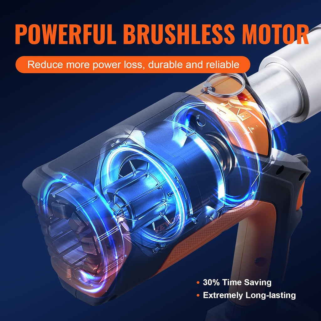 VEVOR 18V Press Tool, 32KN Electric Pipe Crimping Tool for 1/2' to 2' Copper Pipes, 360° Rotation Automatic Crimper with Brushless Motor & 6 Jaws - Compatible with ProPress
