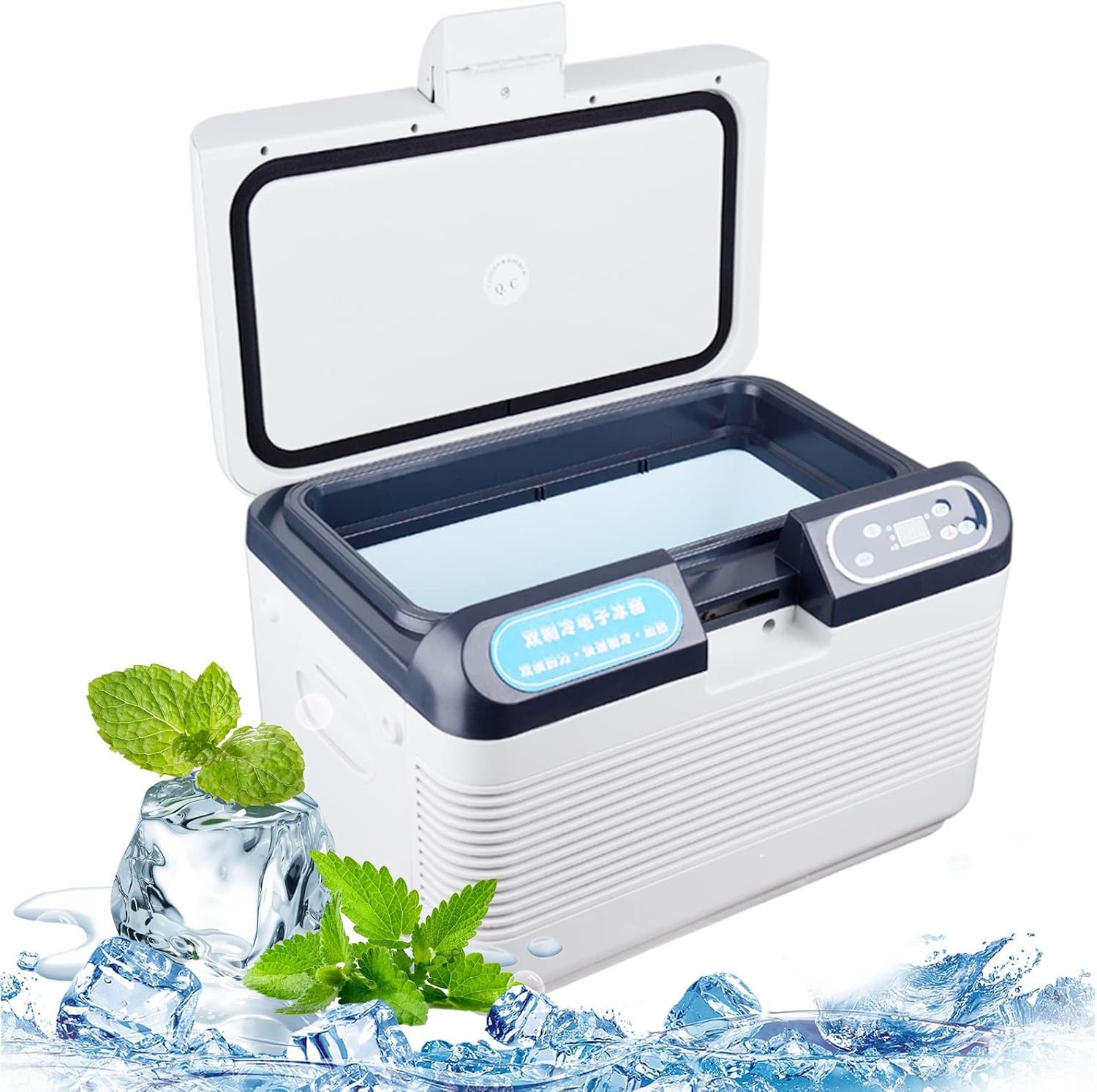 Car Refrigerator 12 Litre Mini Fridge DC 12/24V -AC 220-10℃ to 65 ℃ Temperature Adjustable Portable Driving Freezer Office Electric Cool Box for Kitchen Boat Picnic (Color : White, Size : 12L)