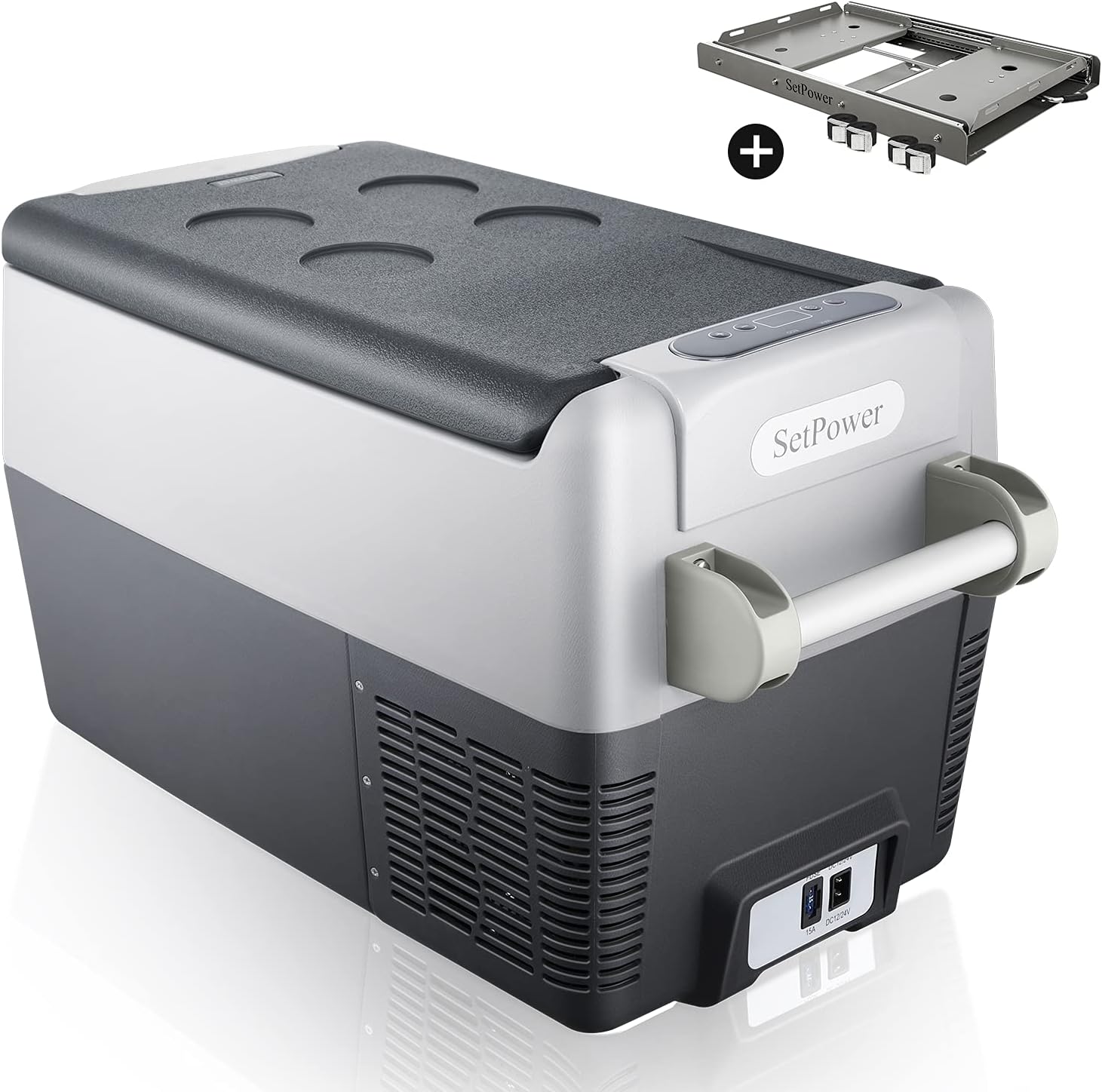 Setpower AJ30 Portable Refrigerator with Slide,Portable Freezer,32 Quart Electric Cooler,Car Refrigerator,Car Fridge for Camping,Truck,RV,Travel,Fishing