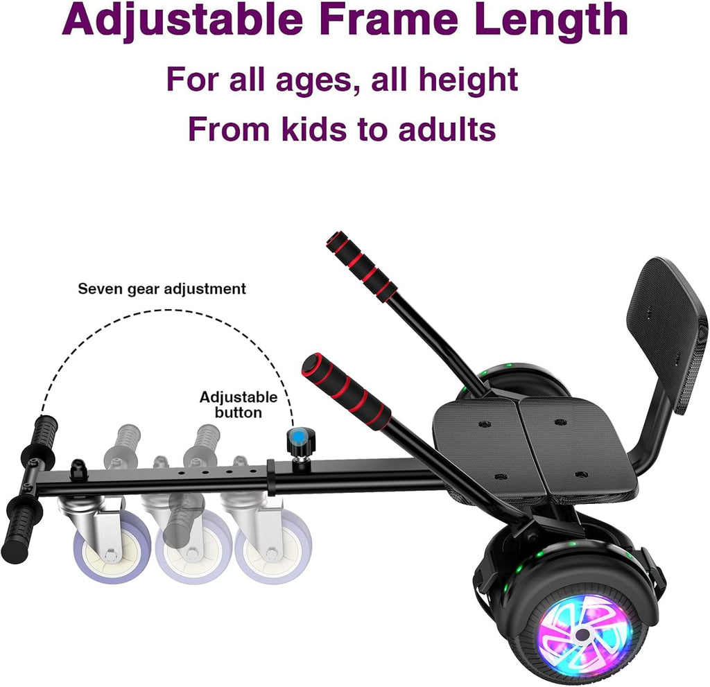 FLYING-ANT Self Balance Scooter Seat Attachment 6.5' Two-Wheel Self Balancing Electric Scooter with LED Light Flash Lights Wheels