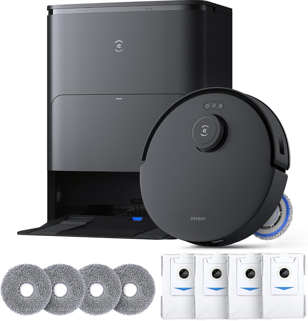 ECOVACS DEEBOT T30S Care Robot Vacuum and Mop, 11000Pa, ZeroTangle Technology, TruEdge Adaptive Edge Mopping, Hot Water Mop Washing, Self-Emptying, Self Refilling, Auto-Mop Lifting, Obstacle Avoidance