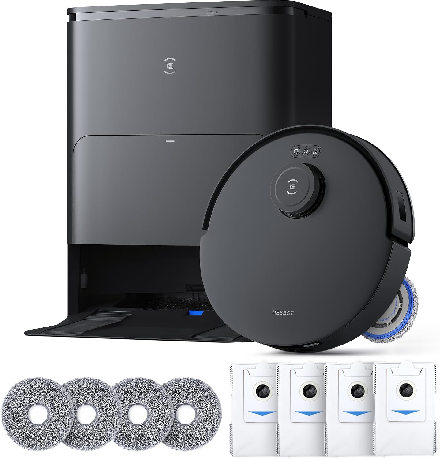 ECOVACS DEEBOT T30S Care Robot Vacuum and Mop, 11000Pa, ZeroTangle Technology, TruEdge Adaptive Edge Mopping, Hot Water Mop Washing, Self-Emptying, Self Refilling, Auto-Mop Lifting, Obstacle Avoidance