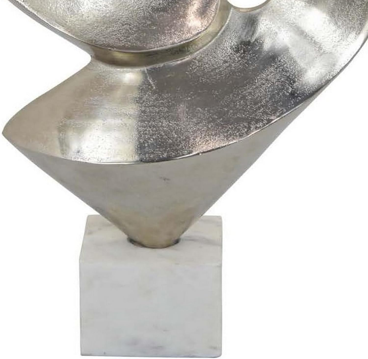 Benjara 24' Tabletop Home Decor Piece- Modern Art Sculpture- Chrome Metal