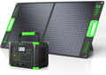 EBL 500W Portable Power Station with 100W Portable Solar Panel 20V, Outdoor Solar Generator 500W(Peak 1000W) Backup Battery Pack Solar Kit for RV/Van Camping Fishing Climbing Road Trip Home Emergency
