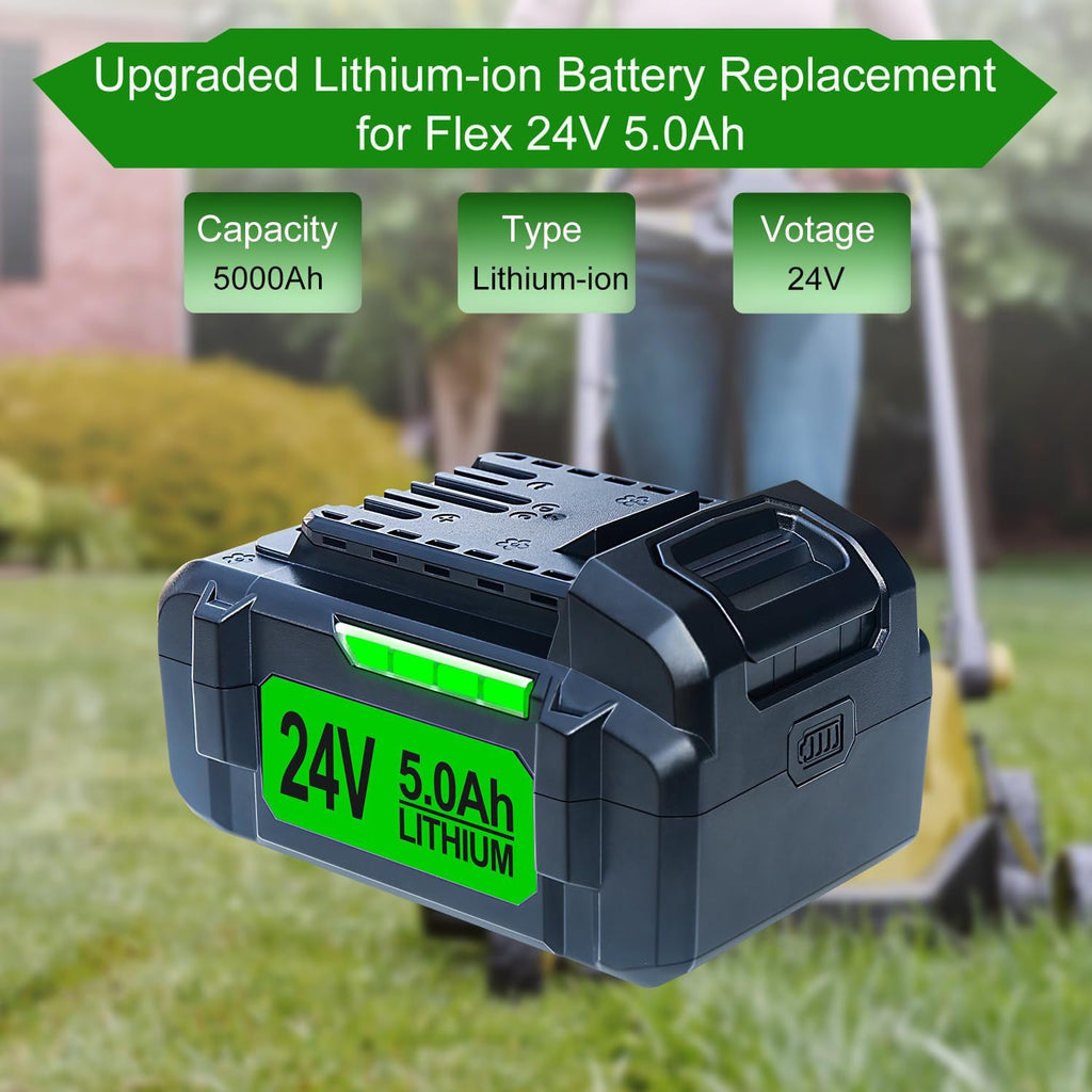 DTK Battery Replacement for Flex 24V Battery 5Ah FX0331-1 2 Packs