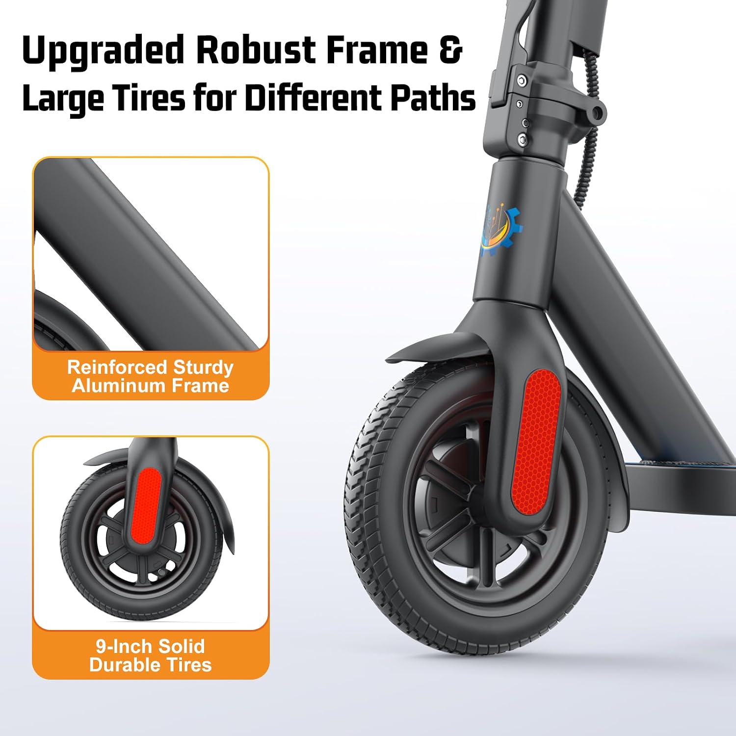 Caroma Electric Scooter Adults, 350W/500W Motor, Top Speed 20/25 Mph & 30 Miles Range, 8.5' Solid Tires, Cruise Control E Scooter for Adults