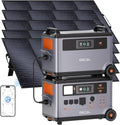 OSCAL 6000W(9000W Peak) Portable Solar Power Station with 5 * 200W Solar Panels, 3600Wh LiFePO4 Battery with 3600Wh Expansion Battery Pack, 2400W Solar Charging Generator for Camping, Home, Emergency