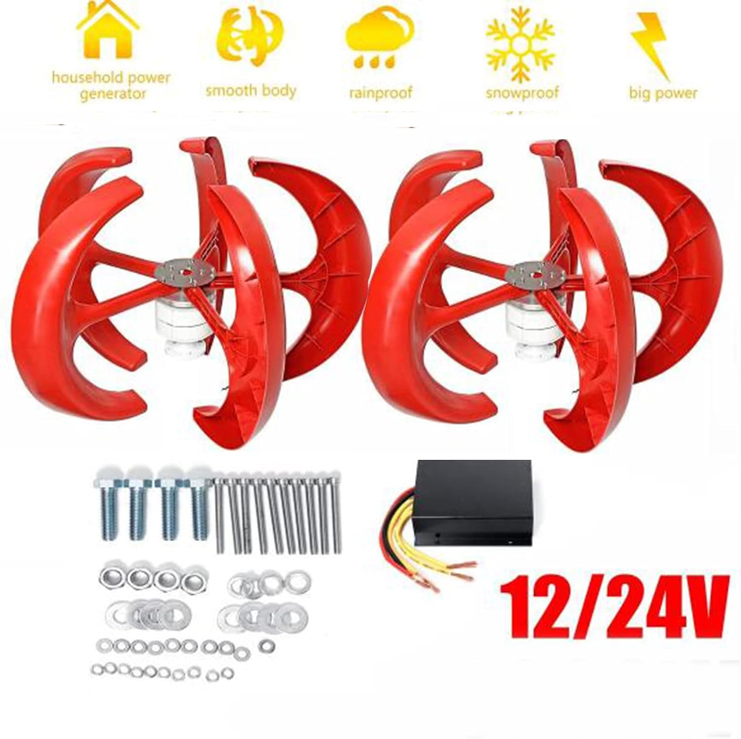 1000W-1500W Low Noise Vertical Permanent Maglev Generator,12V-220V AC Wind Power Vertical Low Noise Wind Turbines Generator for Home Supplemental Power