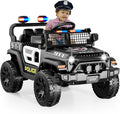 12V Ride on Car with Parent Remote Control, Toddler Police Electric Car with Spring Suspension, LED Lights & Music Player - Safe Battery Toy for Kids, Christmas & Birthday Gift