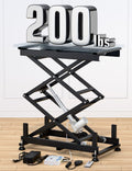 DIHOOL Electric Scissor Lift Table, 200Lbs, 10.43'-50.39' Height Adjustable Lifting Platform, Super Quiet with Remote & WiFi Control, Obstruction Detection, AC/DC Power for Home/Industrial Use