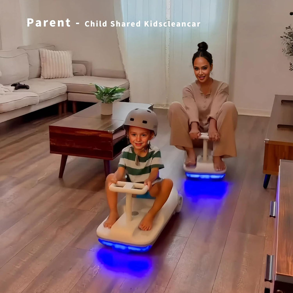 12V Ride-On Car with Cleaning Fun, 3 in 1 Gokart, Soft-Start, 5-Speed Adjustable, Detachable mop, Rechargeable Battery, 160lbs Capacity, Indoor & Outdoor for Kids Ages 3+ Gray