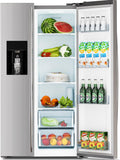 Antarctic Star French Door Refrigerator with Side Freezer, Nugget and Cube Ice Maker, Adjustable Thermostat, 20 Cu. Ft., Stainless Steel