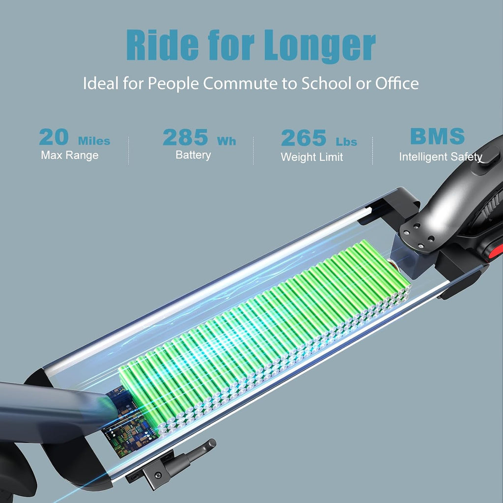 Caroma Electric Scooter Adults, 350W/500W Motor, Top Speed 20/25 Mph & 30 Miles Range, 8.5' Solid Tires, Cruise Control E Scooter for Adults
