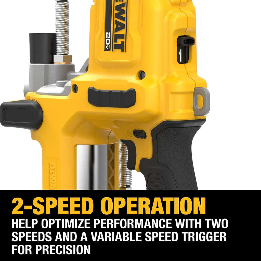 DEWALT Grease Gun 20V MAX Cordless 10,000 PSI Variable 2-Speed Electric Grease Gun with 47 Inch Hose and LED Light, Up to 9 oz per Minute and 7 Tubes per Charge, Tool Only (DCGG581B)