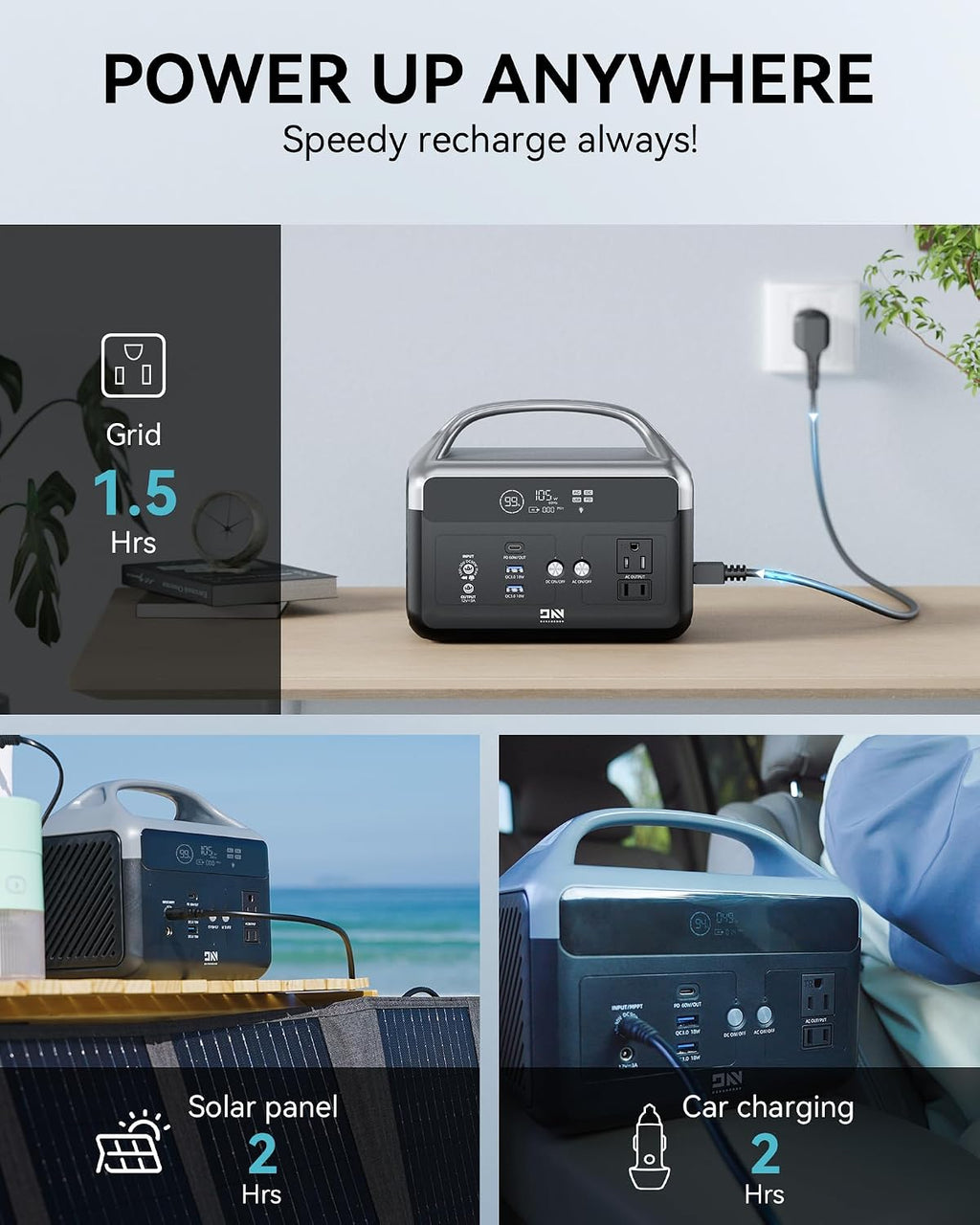 Portable Power Station with 40W Solar Panel, 60,000mAh LiFePO4 Battery 300W AC Outlets Power Station,2Hrs Fast Charging Power Bank for Home,Outdoor Camping RVs Emergencies