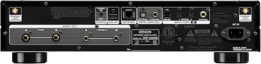 Denon DNP-2000NE Digital Audio Player, Wireless Multi-Room Audio, Ultra AL32 Processing, HEOS Built-in, Quad DAC Configuration, Supports AirPlay 2, Alexa, & Siri Voice Control, Black