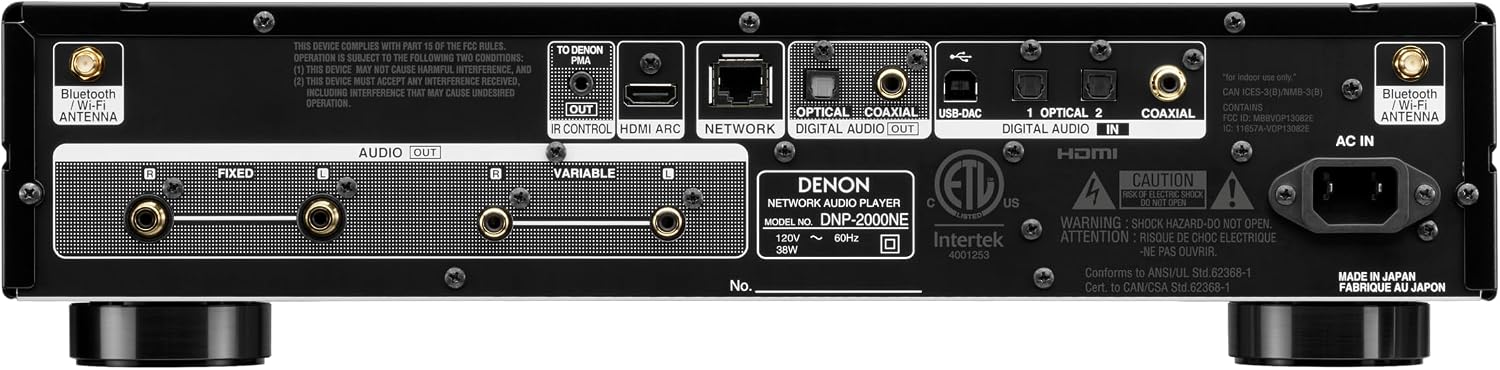 Denon DNP-2000NE Digital Audio Player, Wireless Multi-Room Audio, Ultra AL32 Processing, HEOS Built-in, Quad DAC Configuration, Supports AirPlay 2, Alexa, & Siri Voice Control, Black