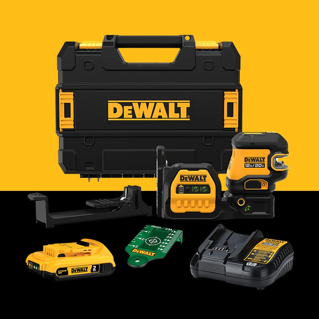 DEWALT 20V/12V MAX Laser Level, Cross Line Laser and 5 Spot Laser, Green, Bare Tool Only (DCLE34520GB)