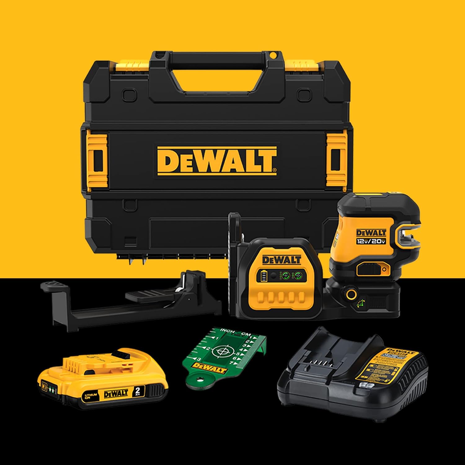 DEWALT 20V/12V MAX Laser Level, Cross Line Laser and 5 Spot Laser, Green, Bare Tool Only (DCLE34520GB)
