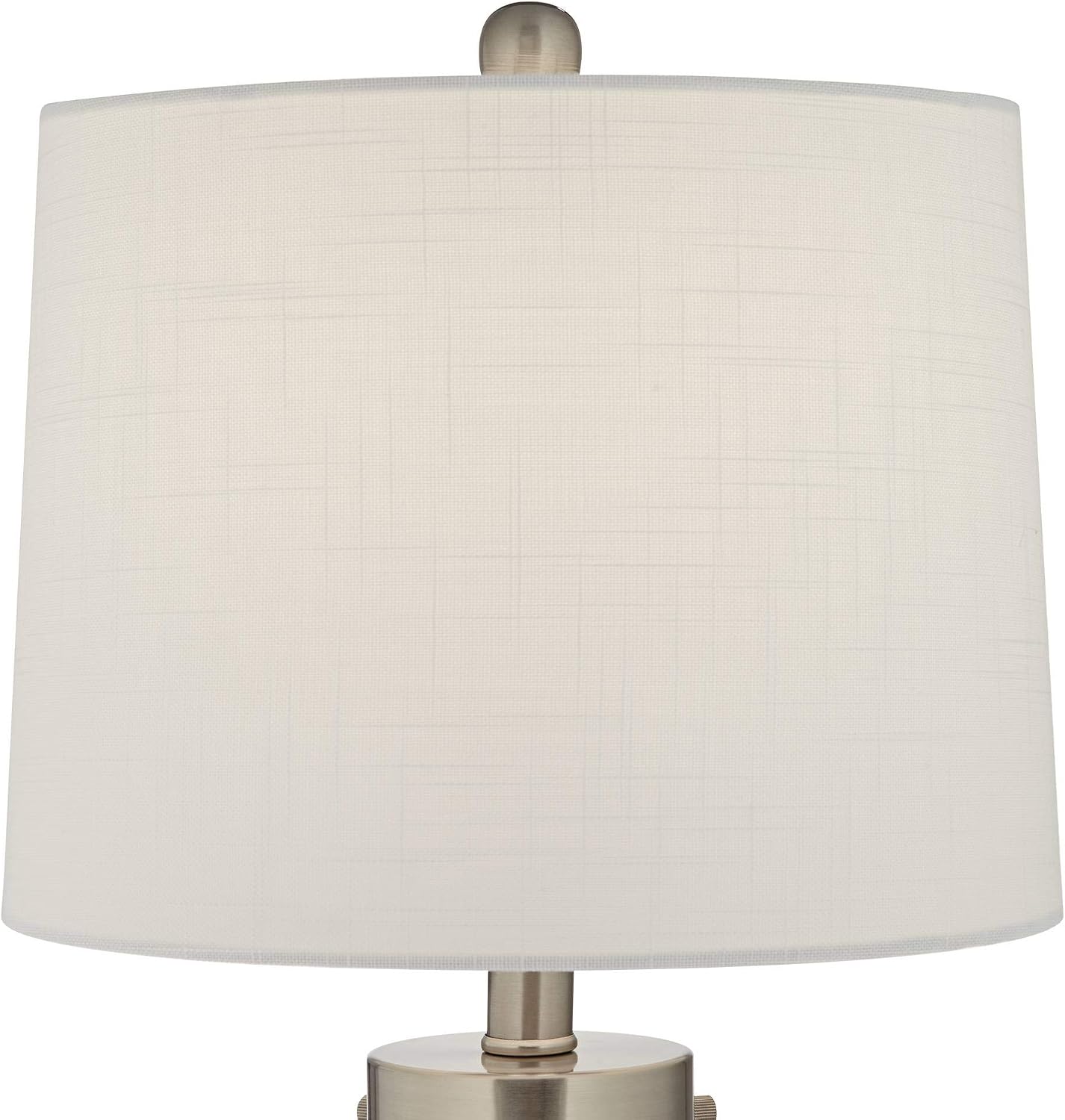 360 Lighting Coastal Country Accent 3-Way Table Lamp with Table Top Dimmer Fillable 20.5' High Clear Glass Off White Fabric Drum Shade Decor for Living Room Bedroom House Bedside Nightstand