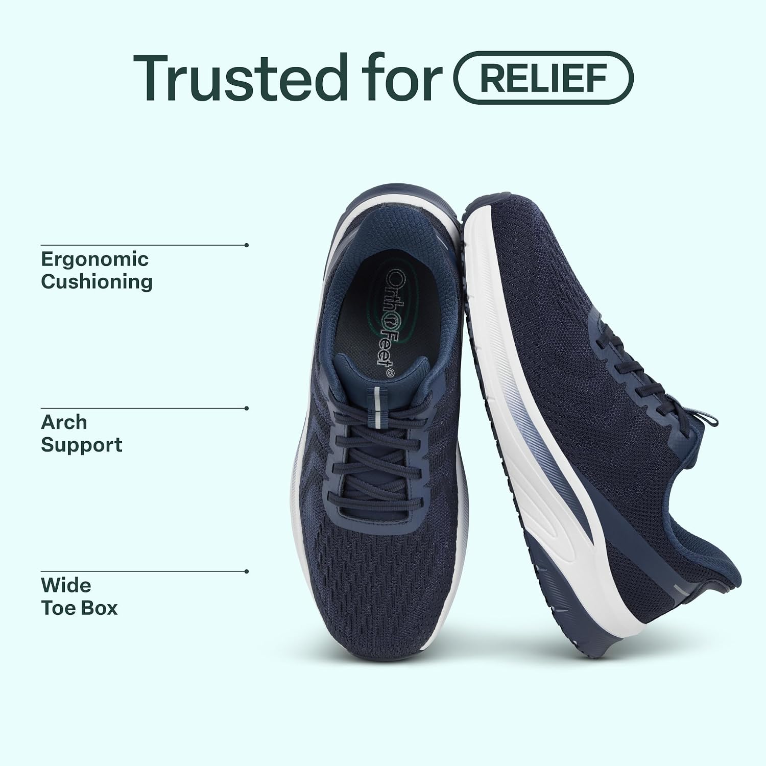 Orthofeet Men's Orthopedic Tilos Hands-Free Water-Repellent Walking Sneaker
