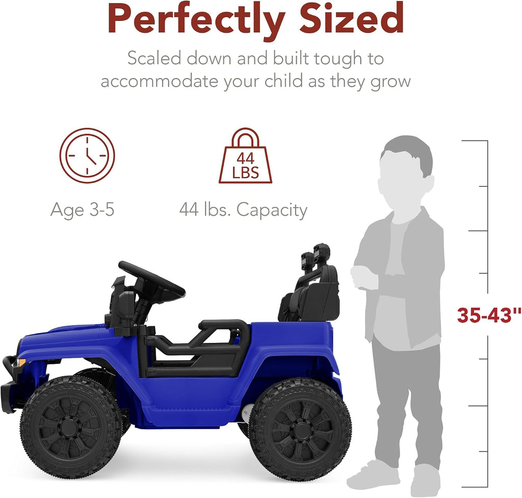 Best Choice Products 6V Kids Ride On Toy, Mini Truck, Electric Play Car w/Parent Remote Control, 4-Wheel Suspension, LED Lights, 2 Speeds, Functional Horn, 3.1MPH Max Speed - Blue