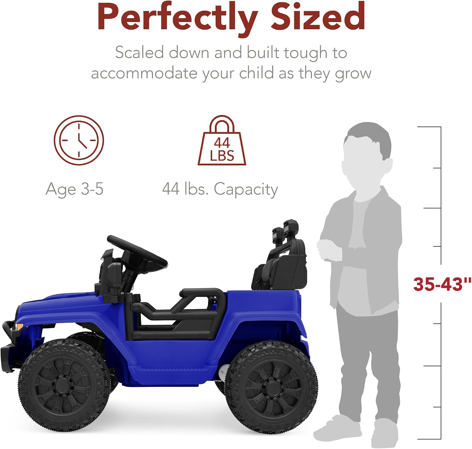 Best Choice Products 6V Kids Ride On Toy, Mini Truck, Electric Play Car w/Parent Remote Control, 4-Wheel Suspension, LED Lights, 2 Speeds, Functional Horn, 3.1MPH Max Speed - Blue