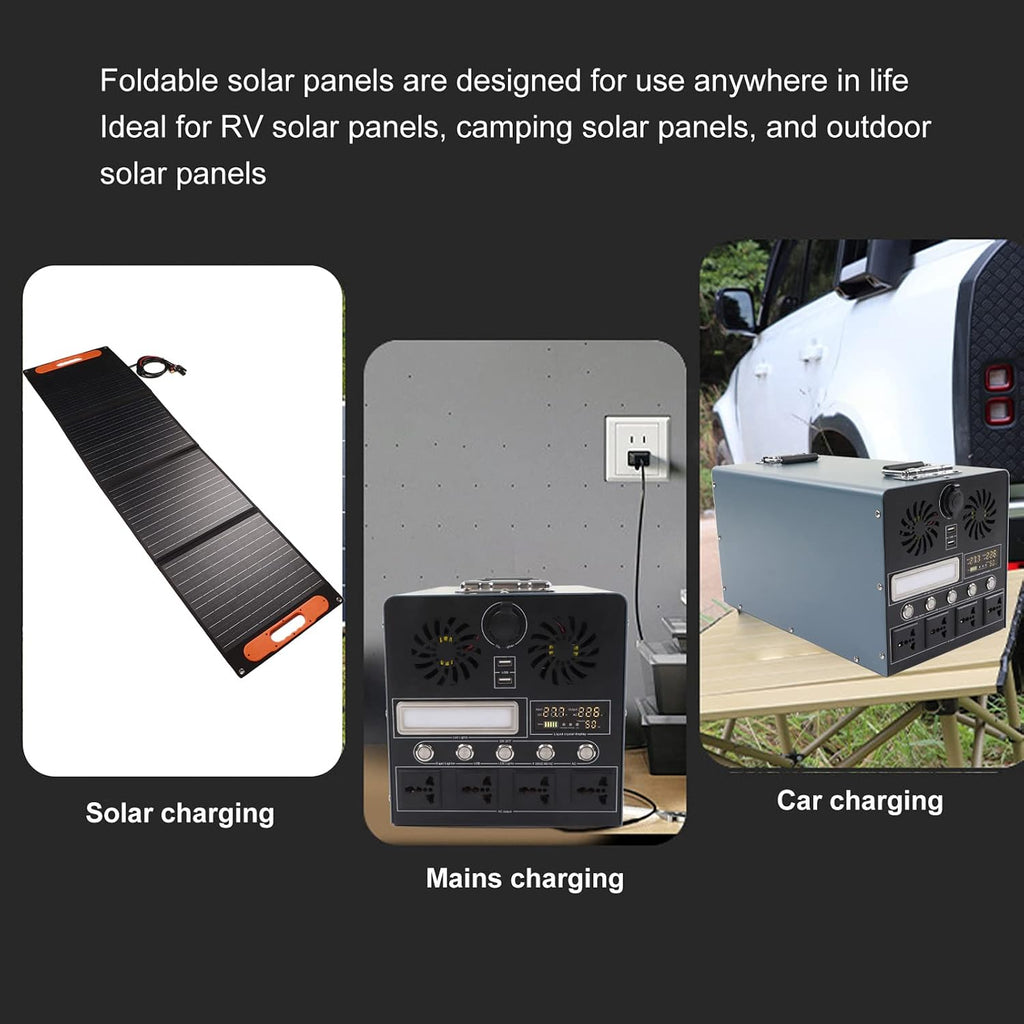 100W 18V 5.5A Portable Solar Panel,Foldable Solar Panel Charger,High Efficiency Waterproof Dustproof Solar Panel with XT60 Adapter for ZC600 ZC1000 ZC2000