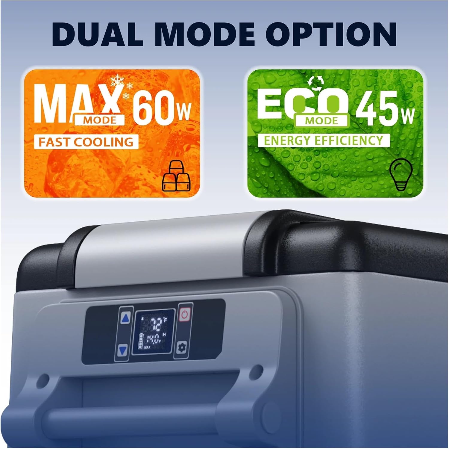 55L Car Refrigerator Electric Cooler -4℉~68℉ Car Fridge With APP Control Portable Freezer DC/AC For Camping Truck(45L)