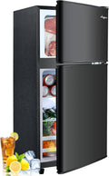 Anypro 3.2 Cu.Ft Fridge with Freezer, Double Door Refrigerator with Freezer, Temperature Control, Adjustable Shelves, Fridge for Office, Bedroom, Dorm, Garage, RV