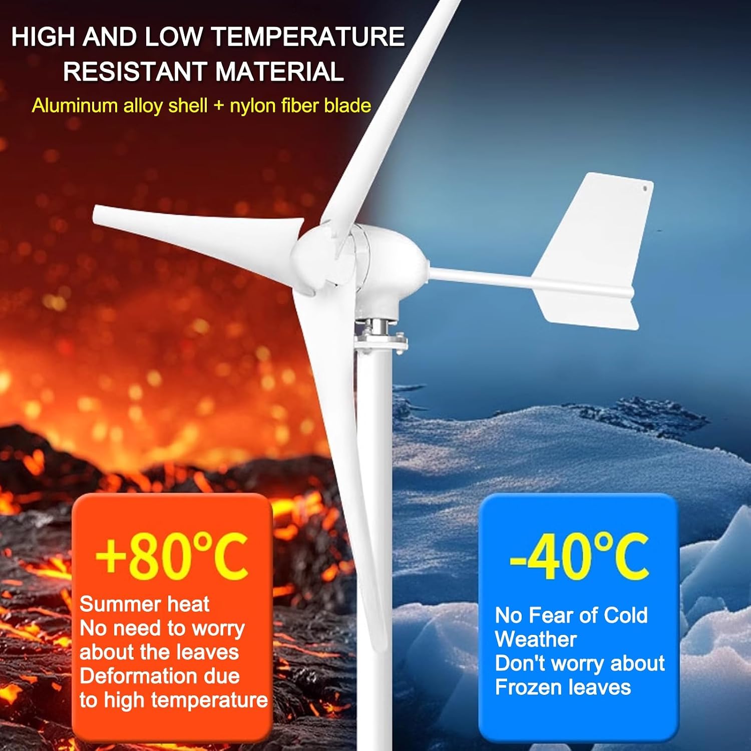 High Power Generation Rate Small Home Outdoor Permanent Magnet DC Wind Turbine Generator, 300w, 600w, 1000w Windmill Generator, 3 Blades, Wind Turbine Generator(300w)