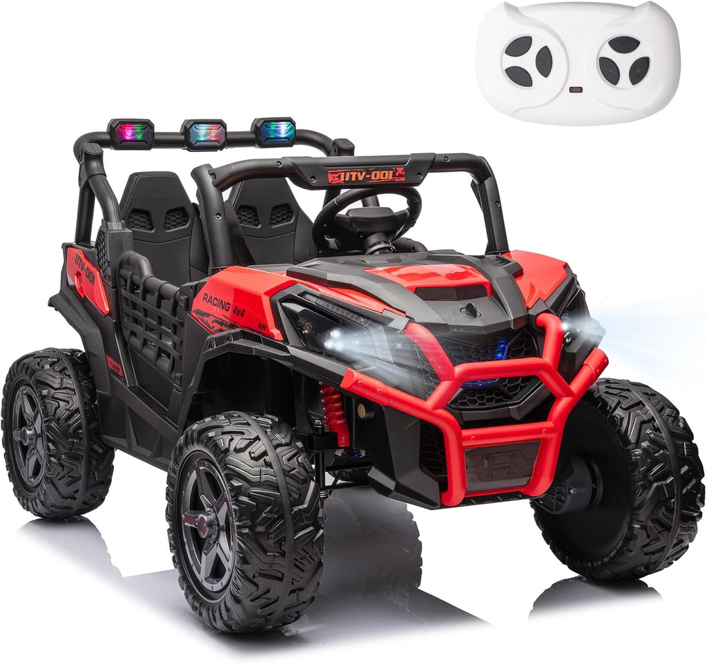4WD UTV 24V Ride On Toys for Big Kids Ride On 2 Seater Ride On Toys Kids | 2 Seater Ride On Car for Kids Side-by-Side UTV Electric Cars for Kids Electric Ride Car Ride On Toys for Kids 4-8
