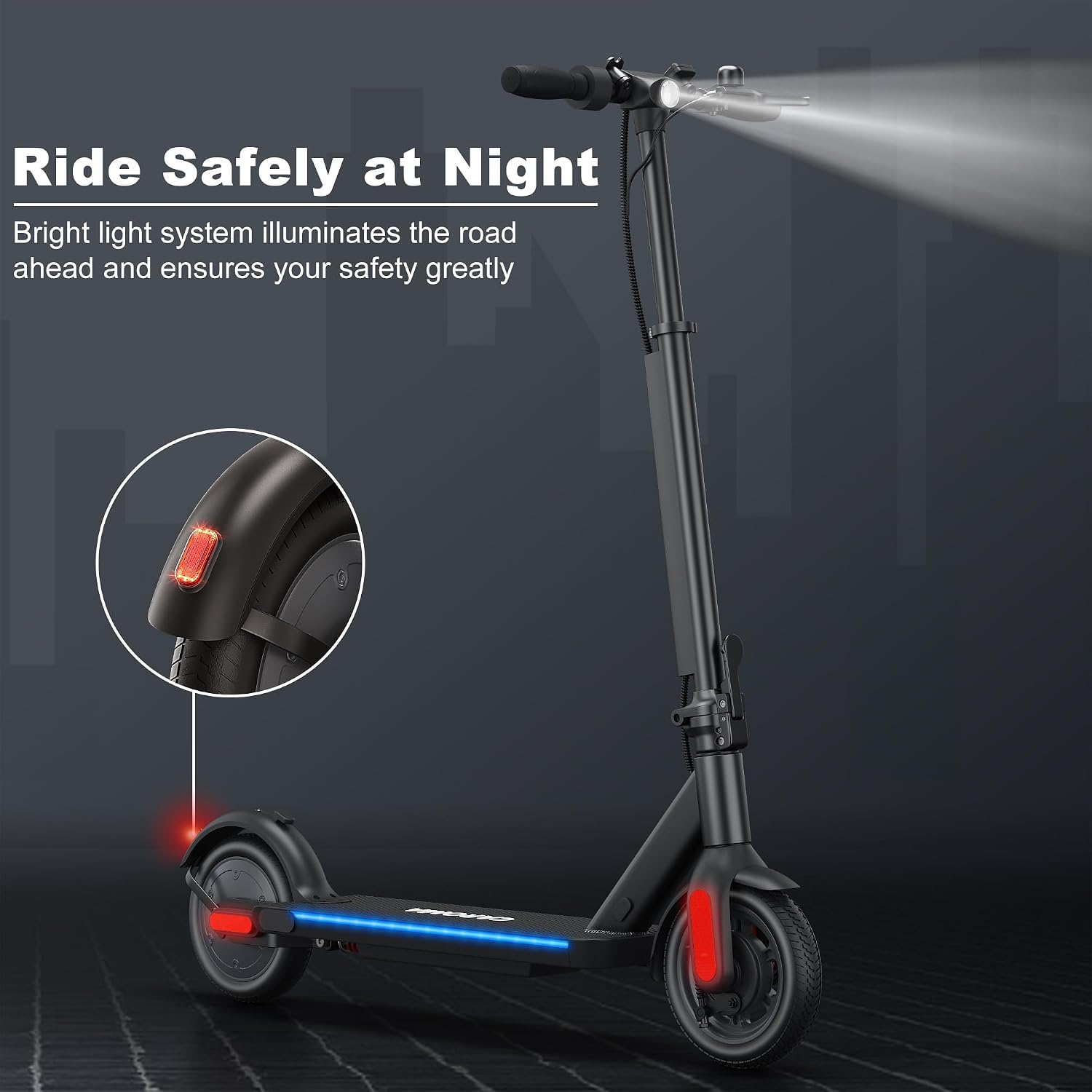 Caroma Electric Scooter Adults, 350W/500W Motor, Top Speed 20/25 Mph & 30 Miles Range, 8.5' Solid Tires, Cruise Control E Scooter for Adults