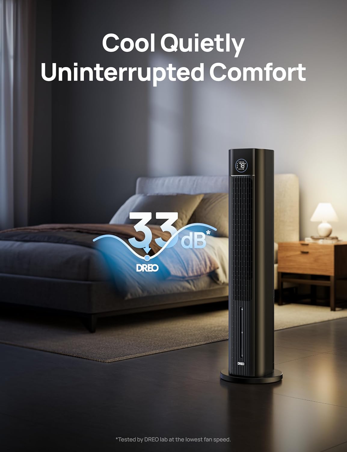 DREO Evaporative Air Swamp Cooler, 43' Cooling Fans that Blow Cold Air 2025 Upgraded, 85° Oscillating Floor Fan for Bedroom, Easy Cleaning, APP Control, Ice Packs, 4 Speeds & 4 Modes, 12H Timer, Black