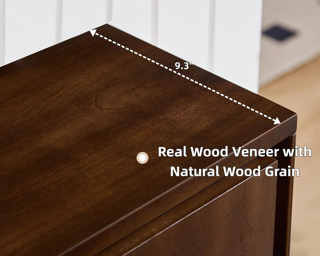 LKTART 39' Sideboard Buffet Cabinet,Narrow Credenza Storage for Entryway | Single Modular Storage Cabinet;Walnut Wood Credenza Storage Cabinet;Mid Century Modern Thin Entryway Cabinet for Living Room