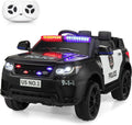 TOBBI Police Car Ride on Electric Car for Kids 1-8 to Drive Battery Powered 12V Ride-on Toys Cop Cars with Remote Control, Siren, Flashing Lights, Music, Spring Suspension, Carbon Black