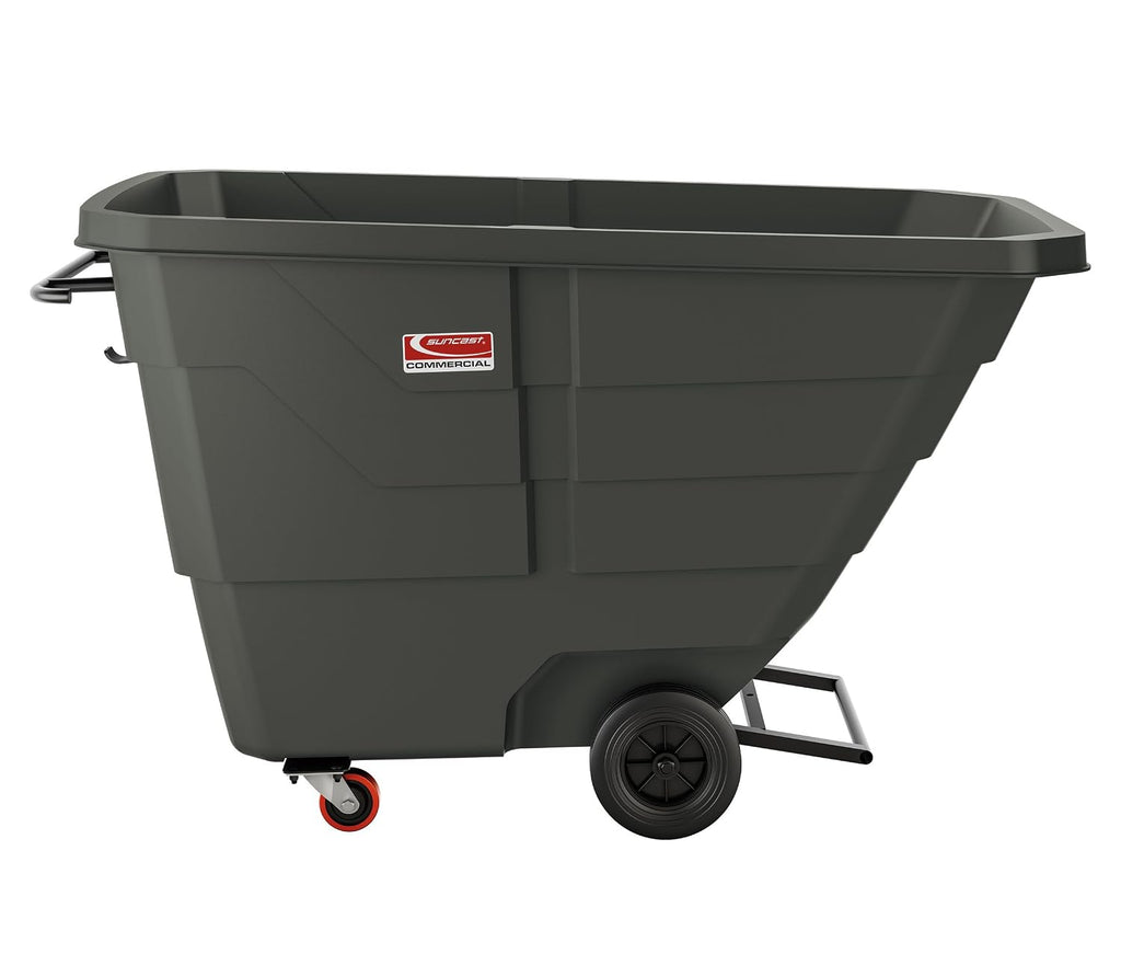 Suncast Commercial Light Duty 1 Cubic Yd. Tilt Truck, Black, Made in the USA