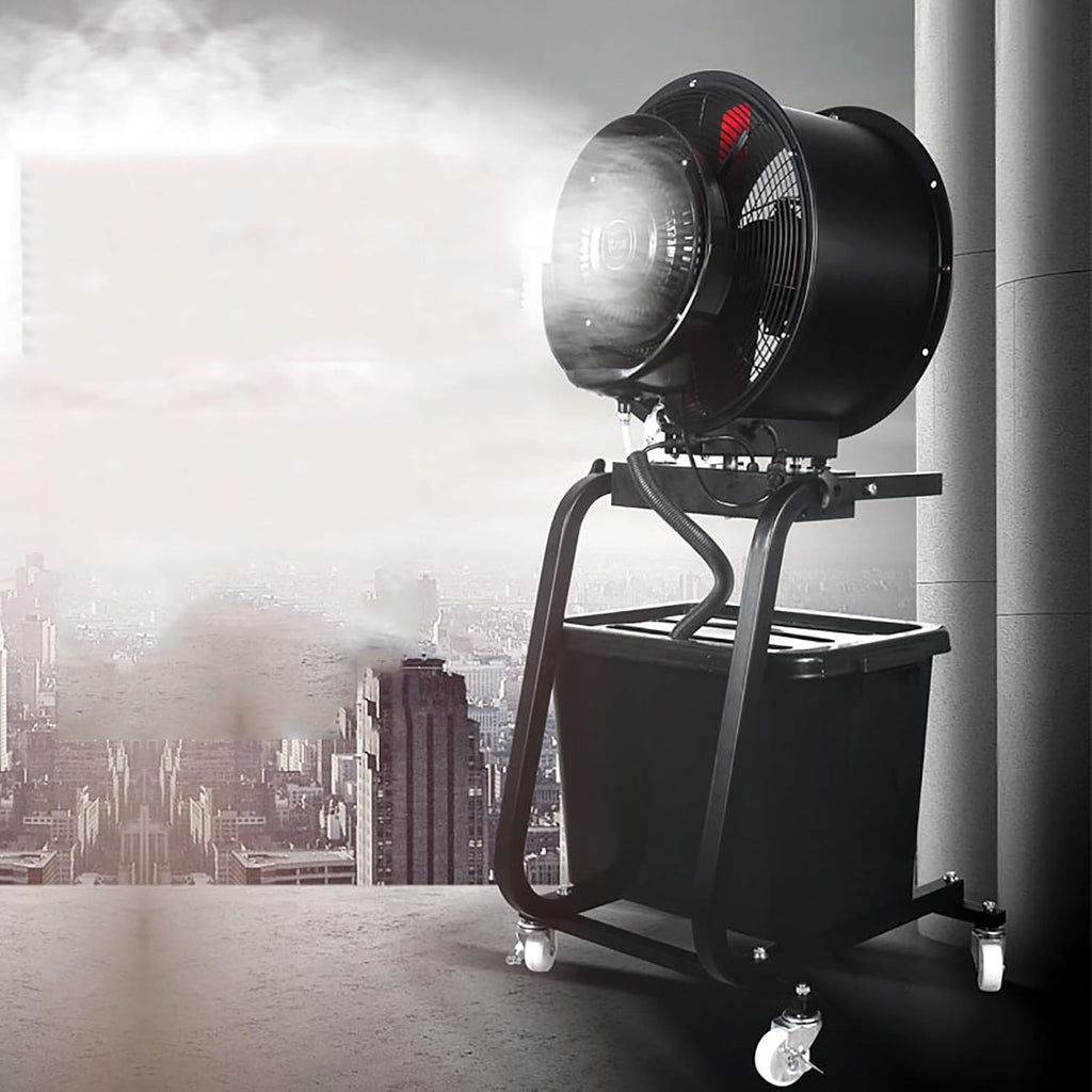 Large Misting Fans for Outside, Electric 47' Can Shake Head Outdoor Cooling Fan, Universal Wheel Design