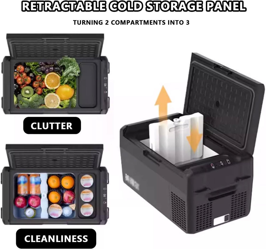 Camping Refrigerator Plug in Ac for Car Portable Cooler Electric 20/25L Keypad Display Removable Cold Storage Plate Design 12/24V DC 110-240V AC for Travel Home(61.7 * 33.2 * 30.1cm)