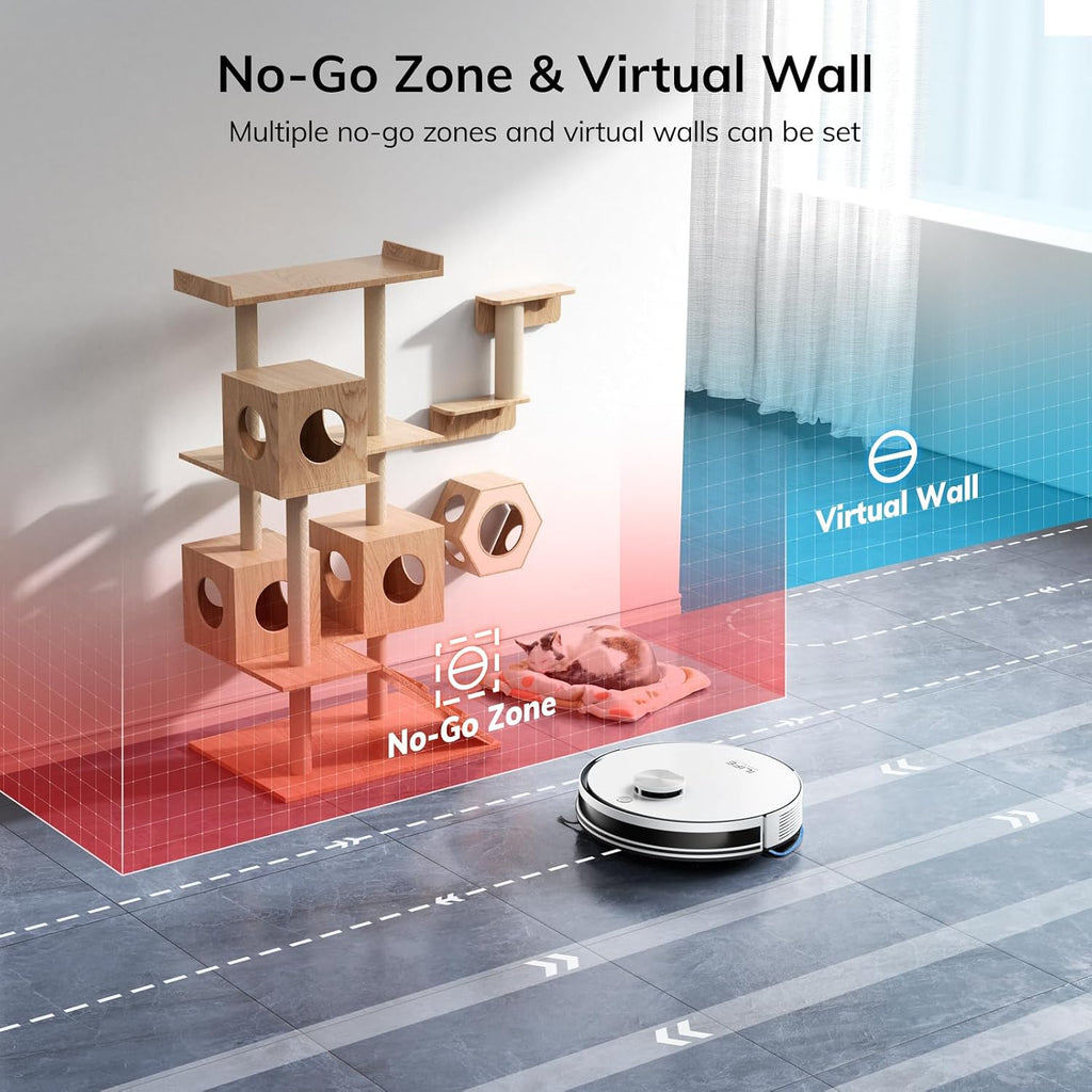 ILIFE A30 Pro Robot Vacuum and Mop Combo, Self Emptying Robot Vacuum Cleaner + Replacement Side Brushes, 4 Pack Included