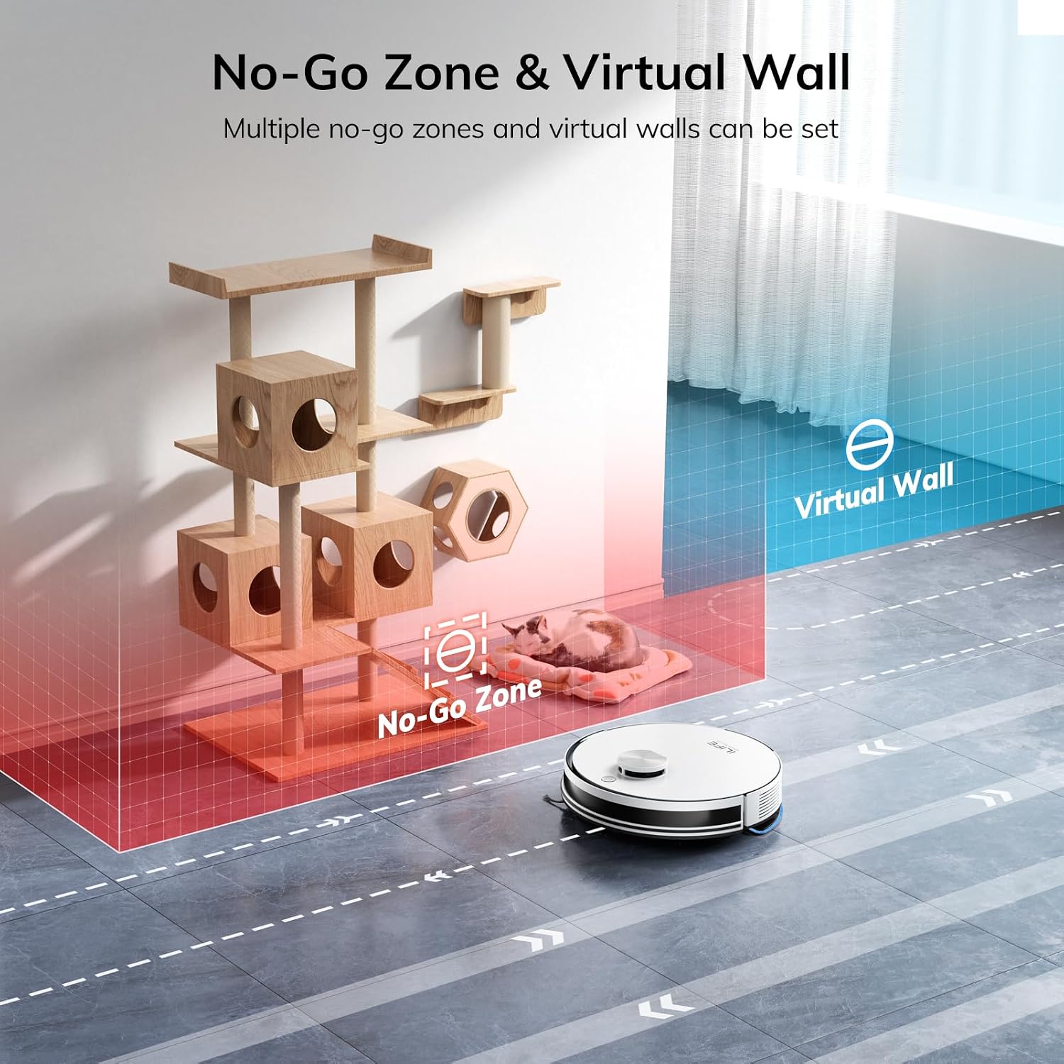 ILIFE A30 Pro Robot Vacuum and Mop Combo, Self Emptying Robot Vacuum Cleaner + Replacement Side Brushes, 4 Pack Included