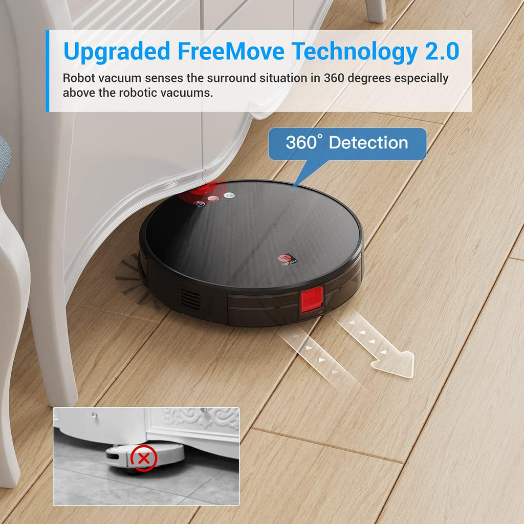 Lefant Robot Vacuum and Mop, Robotic Vacuum Cleaner with 3200Pa Suction, Smart Navigation, 150 Mins Runtime, Works with Alexa and Google Assistant, Self-Charging, Ideal for Pet Hair,Floor,Carpet（U180）