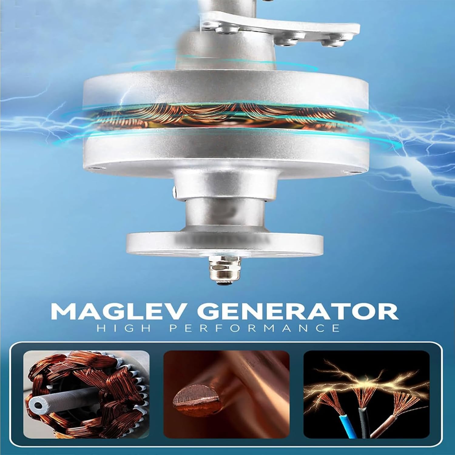 3000W Wind Turbine Generator Kit - 12V/24V Vertical Wind Power System with Charge Controller, 3-Phase AC Permanent Magnet Generator for Home, RV, Boat, Marine & Off-Grid Use