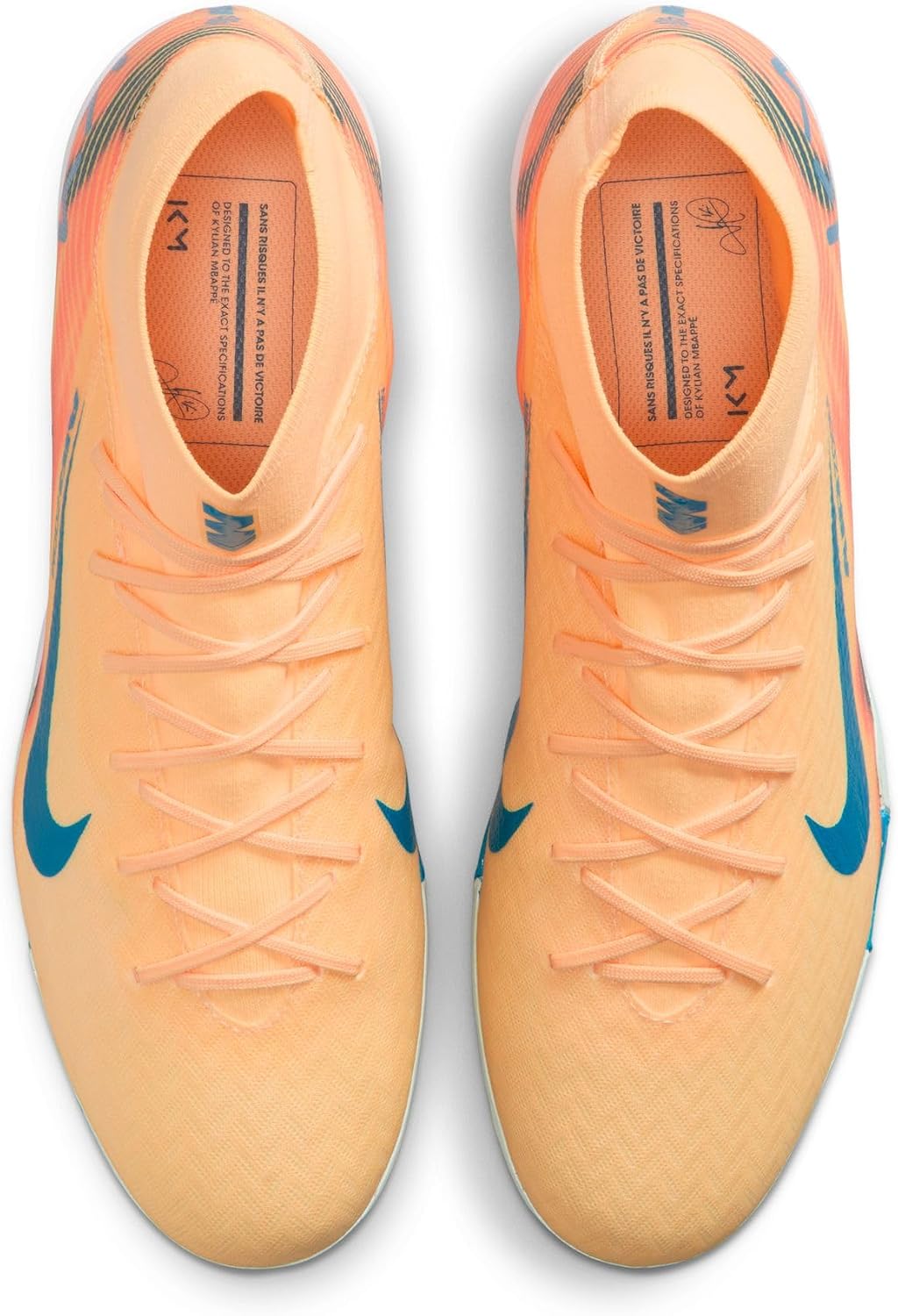 Nike Mercurial Superfly 10 Academy Kylian Mbappe Turf High-Top Soccer Shoes (Melon Tint/Igloo/Neo Turquoise)