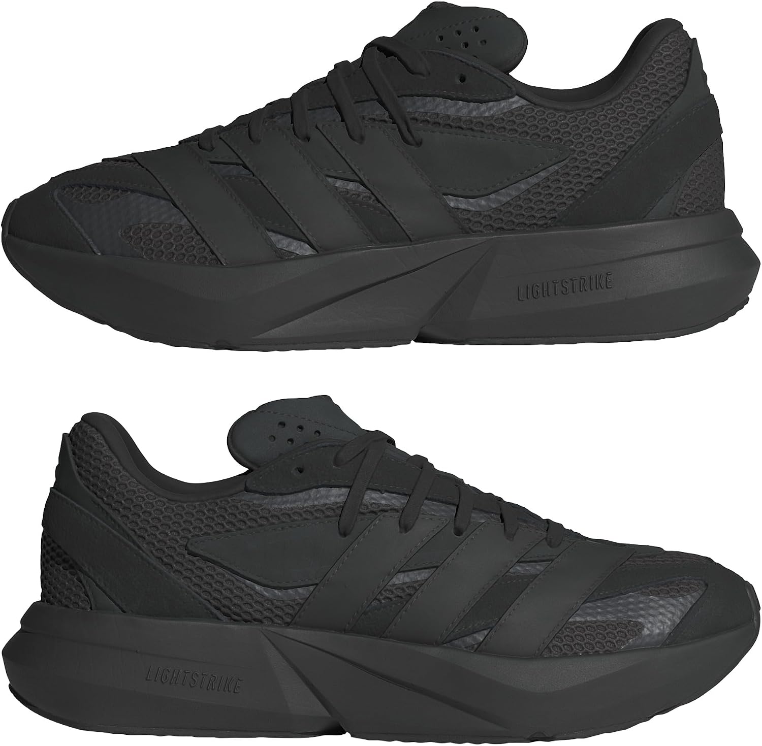 adidas Mens Lightblaze Lace Up Sneakers Shoes Casual - Grey, White