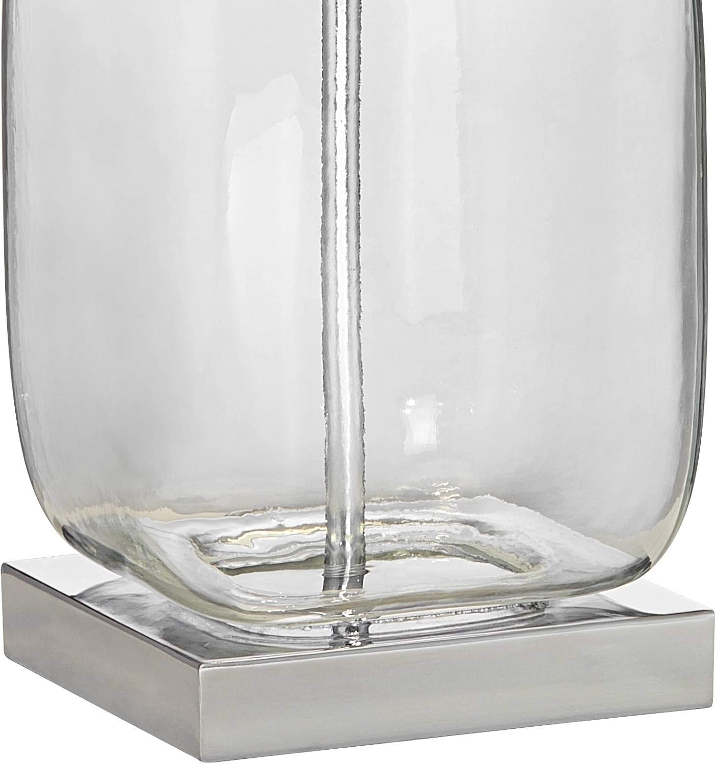 360 Lighting Coastal Country Style Accent 3-Way Table Lamp with Table Top Dimmer 21.75' High Clear Glass White Fabric Drum Shade for Living Room Bedroom House Bedside Nightstand Home Office Family