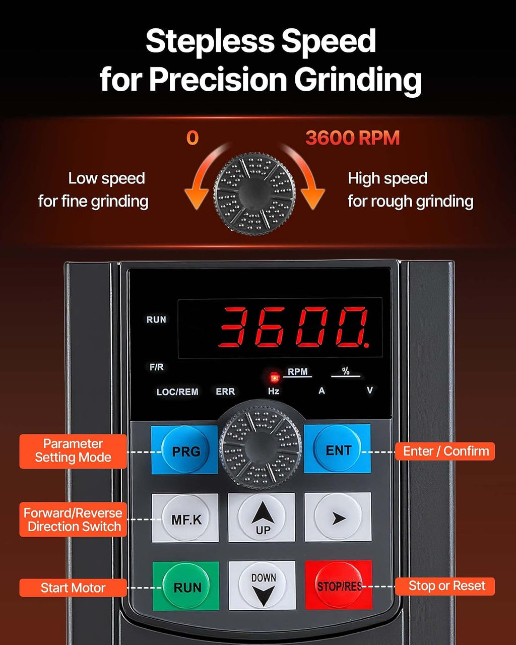 VEVOR 1500W 2HP Belt Sander Grinder, 2' x 82' Variable Speed Belt Grinder for Metalworking, 3-in-1 Belt Sander Polisher with 3 Grinding Moulds & Flat Platen Tool Rest for Knife Making