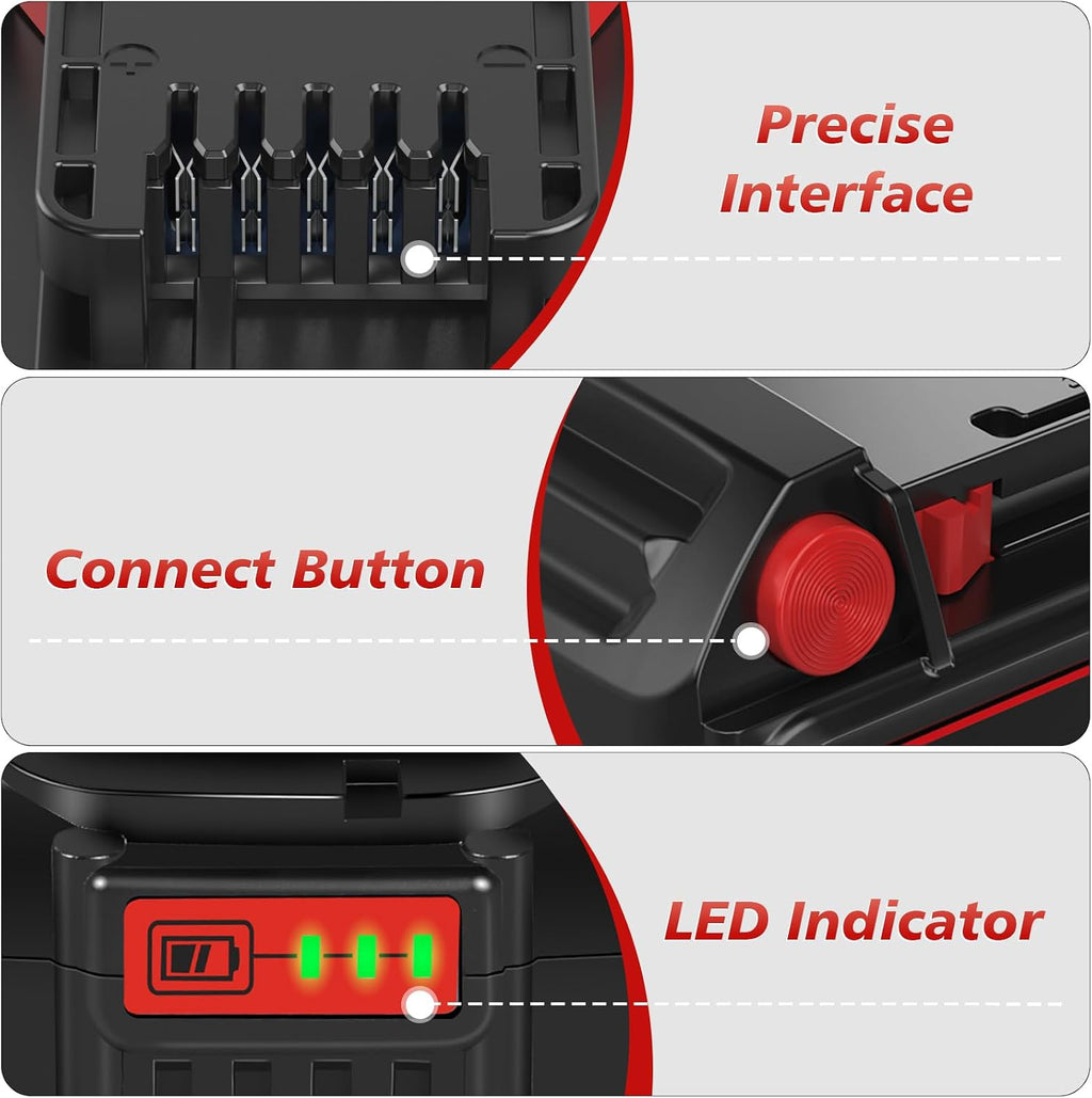Abeden 18V Battery 4 Pack 5.0Ah Replacement for Milwaukee m18 Battery and m18 Charger Set, Compatible with Milwaukee 18V Cordless Power Tools