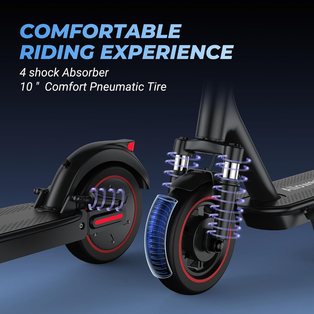 Alloweek Electric Scooter for Adults – 350W/500W Motor, 19 MPH/22Mph Top Speed, 21-52 Miles Range, 8.5'/10 inch Tires, Folding E-Scooter with Dual Suspension and Braking System, App Control